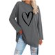 thumbnail image 2 of ICHUANYI Clearance Women Classic Floral Print Crewneck Long Sleeve Loose Tops Blouses Shirt(Gray, XXL) ICHUANYI WER2023081115014, 2 of 5