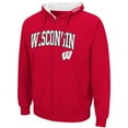 thumbnail image 2 of Men's Colosseum Red Wisconsin Badgers Arch & Logo 3.0 Full-Zip Hoodie, 2 of 3