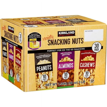Kirkland Signature Snacking Nuts, Variety, Kosher 1.6 oz, 30 ct