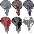 thumbnail image 2 of 6 Pcs Women Cotton Chemo Hat Turban Beanie, Pretied Headwraps Headwear Scarves Beanies Covers Stretch Sleep Turban Hat, 2 of 5