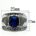 thumbnail image 2 of Luxe Jewelry Designs Stainless Steel Men's Ring with Montana Synthetic Glass Stone - Size 11 (Pack, 2 of 4