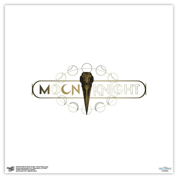 Gallery Pops Marvel Moon Knight - Moon Phase Logo Wall Art, Unframed Version, 12" x 12"