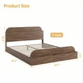 thumbnail image 3 of Sturdy Storage Headboard Bed Frame - Full Size Wooden Platform, Raised Footboard, Low Profile, Slat Support, Noise-Free, No Box Spring Needed, Walnut, FULL Size, 3 of 6
