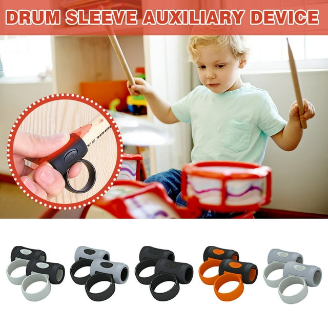 Vacemry 5Pcs Drumstick Training , 2Pcs Silicone Finger Grip Rings For Control And Rotation, Auxiliary Drumsticks Grips For Beginner Drummers, Practice Tools For Snare Drum And Electronic Drum Kits