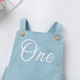 thumbnail image 6 of IBTOM CASTLE Baby Girls Boys Boho 1st Birthday Outfit Backless Overalls Romper for Cake Smash Photo Shoot 12-18 Months Blue, 6 of 9