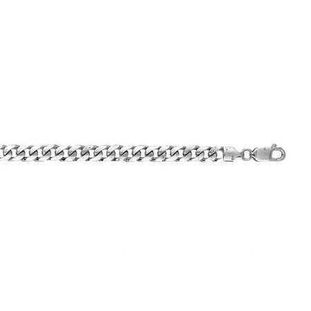 Royal Chain WMC180-0850 8.5 in. 14K White Gold Miami Cuban Chain with Lobster Clasp