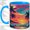Blue, variant on Tropical Sunset Accent Mug, 11oz Ceramic Coffee Cup for Beach Lovers