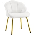 thumbnail image 1 of Yaheetech Velvet Accent Chair with Shell-Shaped Backrest and Gold Metal Legs, White, 1 of 7