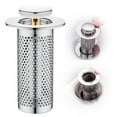 thumbnail image 2 of HAXMNOU Over The Sink Dish Drainer Drying Rack Stainless Steel Floor Drain Filter New Bathtub Sink Strainer Up Sink Filter Rustproof Sink Strainer Bathroom Sink Strainer for Kitchen Bathtub (C), 2 of 9