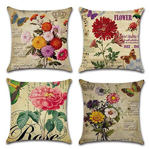 2pcs retro buttterfly flower cushion cover pillow cushions US SELLER 