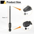 thumbnail image 2 of Uxcell 10pcs T8 Torx Screwdriver Bit 1/4" Hex Shank 75mm/3" Length S3 Steel Magnetic Tamper Proof Star 6 Point Head Hex Screw Driver Bits, Black, 2 of 7
