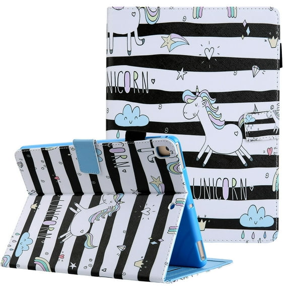 iPad 10.2" 2019 Case 7th Gen, Allytech PU Leather Slim Folio Flip Shell Kickstand Full Protection Smart Cover with Auto Sleep Wake Feature Drop Proof Case for Apple iPad 10.2", Unicorn