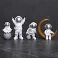 thumbnail image 2 of 4 piezas de estatua de astronauta, figura decorativa, estantería, figura de astronauta Plata blanca, 2 of 6