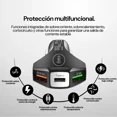 thumbnail image 3 of Cargador de Auto Universal 3 Puertos USB Tipo C QC 3.0 Carga Rápida Negro, 3 of 10