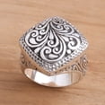 thumbnail image 4 of NOVICA Artisan Handmade .925 Sterling Silver Signet Ring Crafted Indonesian Style Cocktail 'Java Square', 4 of 9