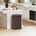 thumbnail image 2 of 13 Gallon Trash Can Automatic Kitchen Garbage Can with Lid Touchless Sensor Waste Bin Slim No Touch Stainless Steel Trash Can for Home, Living Room, Bedroom, Office （Brown）, 2 of 8