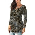 thumbnail image 5 of FOLUNSI Womens Plus Size Tunic Tops Long Sleeve Casual Floral Henley Shirts M-4XL, 5 of 7