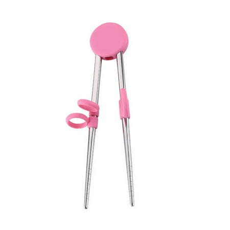 

Farfi Training Chopsticks Detachable Correcting Cutlery Reusable Stainless Steel Training Chopsticks Helper for Noodles (Pink)