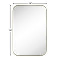 thumbnail image 5 of Contemporary and Farmhouse 24x36" Brushed Brass Rounded Rectangle Bathroom Vanity Wall Mirror, 5 of 7