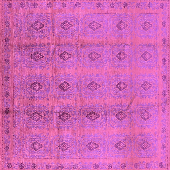 Ahgly Company Indoor Square Oriental Purple Industrial Area Rugs, 3' Square