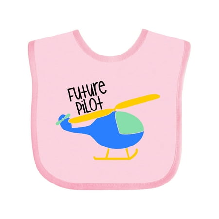 

Inktastic Future Pilot Cute Blue Helicopter Gift Baby Boy or Baby Girl Bib