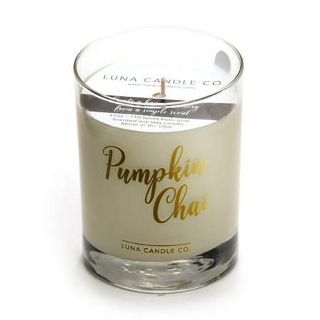 Pumpkin Chai Fall Scented Jar Candle, Premium Natural Soy Wax, (Best Wax For Jar Candles)