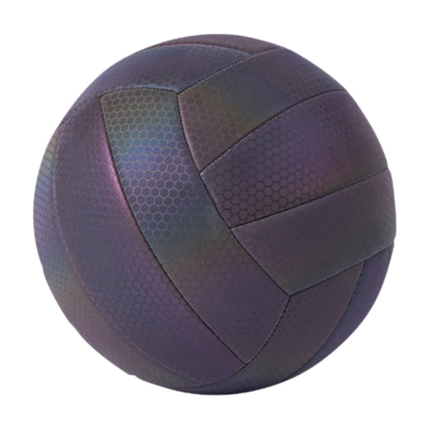 Voleibol reflectante holográfico Tamaño 5, bola brillante, pelota de voleibol de playa luminosa premium, pelota de partido oficial para adolescentes Negro