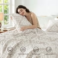 thumbnail image 3 of Exclusivo Mezcla 100% Cotton Quilts Queen Size Beige, Soft Breathable Bedspread Gauze Boho Pattern Coverlet Lightweight Queen Quilt Bedding Set for All Seasons( 1 Quilt and 2 Pillow Shams), 3 of 7