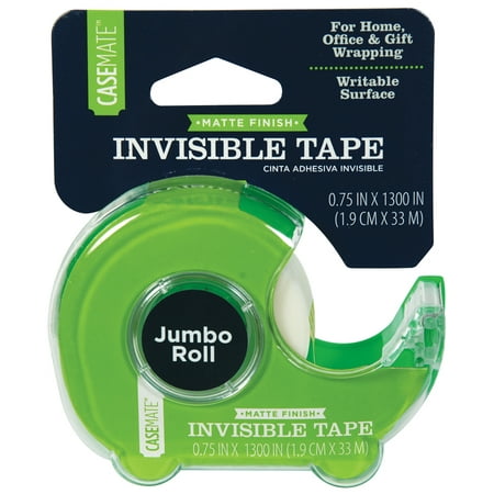 Casemate Invisible Tape on a handheld combo cut dispenser, 3/4in x 1300in, 1 Pack