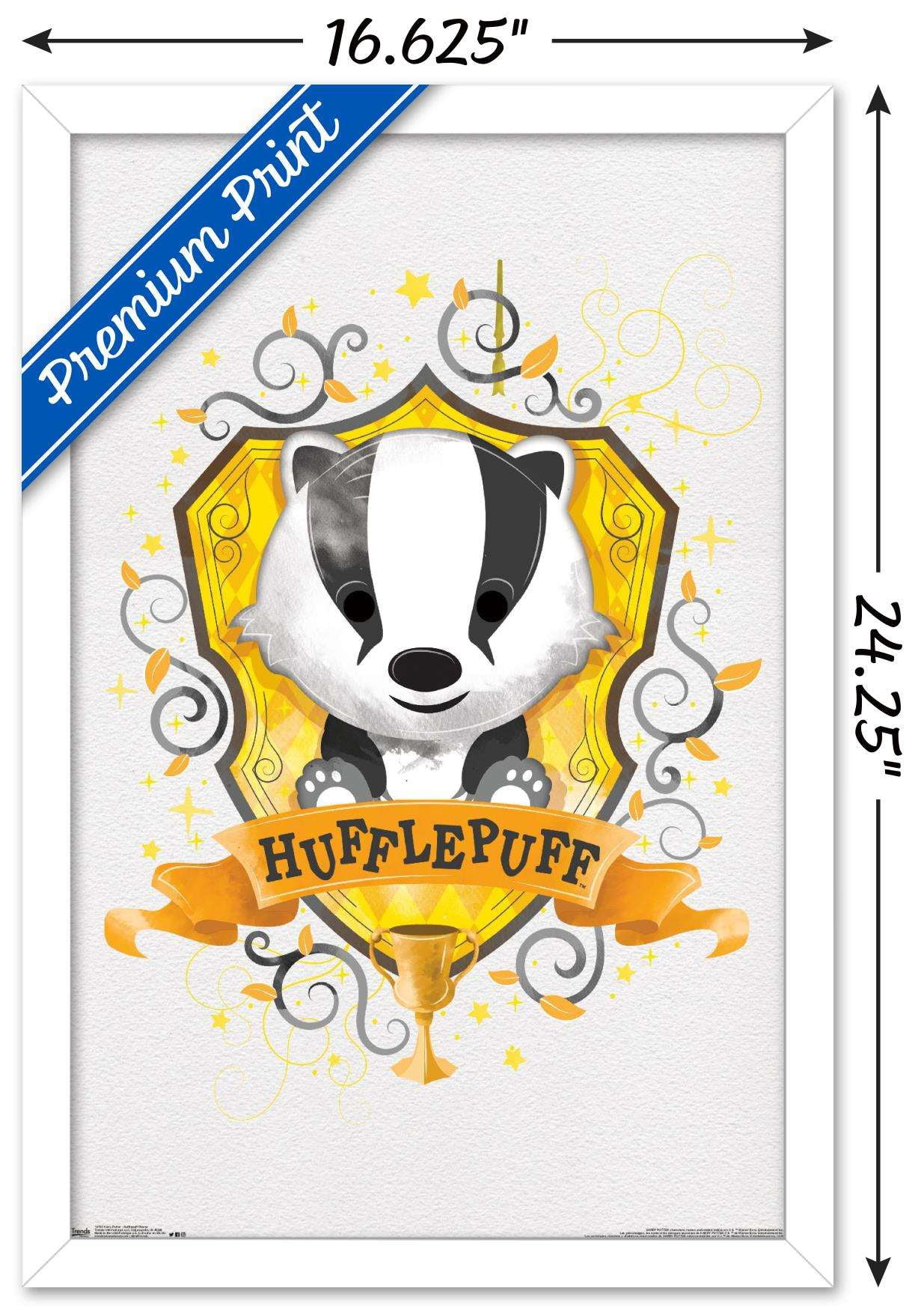 The Wizarding World: Harry Potter - Hufflepuff Charm Wall Poster, 14.725" x 22.375", Framed