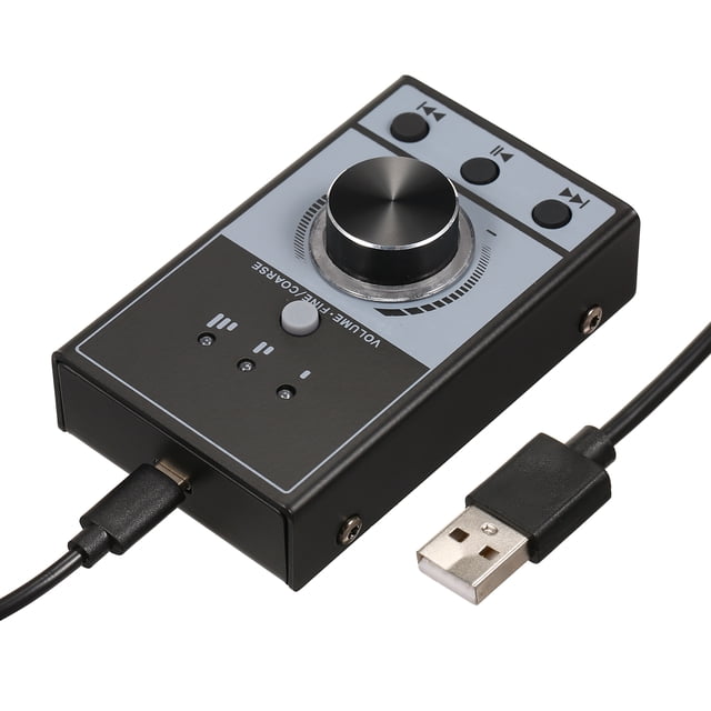 Suzicca USB Computer Control Controller USB Controller Knob PC Computer Speaker Audio Adjuster Controller One-Click Mute 3 Control Modes and Play Compatible with Win7810VistaXPAndroid Black
