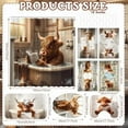 thumbnail image 2 of 8 Pcs Highland Cattle Shower Curtain Sets for Bathroom Funny Highland Cattle Shower Curtain Sets with Rugs and Cow Towels, Include Non-Slip Rug, Toilet Lid Cover, Bath Mat and 12 Hooks, 2 of 6