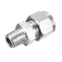 Compression Tube Fitting, 1/4 NPT Male x Ф12mm(1/2")" Tube OD with Double Ferrules