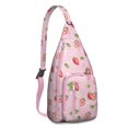 thumbnail image 1 of Colored Strawberry Sling Backpack - Playful Fruit Pattern Crossbody Bag, Fashionable Daypack for Teens, 1 of 4