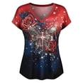 thumbnail image 4 of Independence Days Womens Graphic T Shirts Sequin Tees 250th Anniversary USA Shirt Short Sleeve V Neck Black Top M, 4 of 4