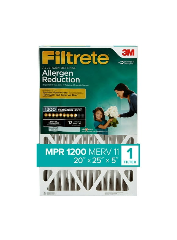 Filtrete 20x25x5 Air Filter, MPR 1200 MERV 11, Allergen Reduction Deep Pleat, 1 Filter