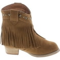 thumbnail image 6 of I YOKIDS CECE-65K Girl's Modern Studded Fringe Cowboy Chunky Ankle Bootie, 6 of 7