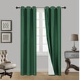 thumbnail image 2 of Gorgeous Home Linen2pc Set Blackout Window Panel Curtain Solid Hunter Green Color 35" Wide X 84" Length Each Pc. Silver Grommets, 2 of 5