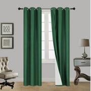 ADAM 1-Piece Green Forest Leaf Room Darkening Block Light Grommet Top Printed Window Curtain Panel 37"W X 84"L