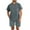 Dark Gray, variant on Men's 2 Pieces Linen Set Casual Henley Shirts Short Sleeve Beach Yoga Shorts with Pockets Summer Outfits