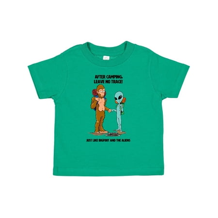 

Inktastic After Camping Leave No Trace Just Like Bigfoot and Aliens Gift Toddler Boy or Toddler Girl T-Shirt