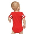 thumbnail image 3 of Infant Football Fine Jersey Bodysuit, Vintage Red/ White , NB, 3 of 6