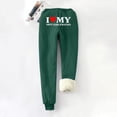 thumbnail image 5 of IROINNID Reduced Fleece Sweatpants for Women Thermal Printed Winter Pants Lamb Fleece Elastic Thickened Plush Warm Sweatpants Long Pants,Green, 5 of 8