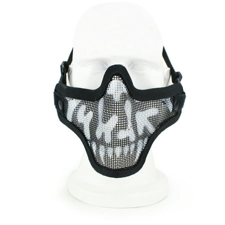 Steel Half Face Mask Protective Mesh Mask Women Teenagers Metal Low Face Mask Paintball Gaming Hunting Training CS Gaming Mask Cosplay Costume