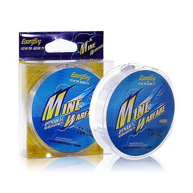 100m Fishing Line, Strong Transparent Nylon Line/Monofilament Fishing Line, 100m Length, Wear Resistant, Strong Tension, Fast Water Cutting (2pcs)