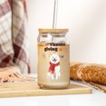 thumbnail image 3 of Happy Thanksgiving Samoyed with Turkey Pumpkins Autumn Vibes 16oz Glass Cup Mug Siberian Sammy Dog Lover Glass Can with Bamboo Lid and Straw - 12018, 3 of 5