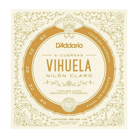 D'Addario Vihuela 5-String Set, Clear Nylon, Normal Tension