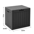 thumbnail image 4 of 31 Gallon Black Resin Wood Look Outdoor Storage Deck Box with Lockable Lid, 4 of 7