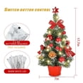 thumbnail image 3 of 18" Christmas Table Decorations Lighted Mini Tree, DIY Artificial Small Christmas Tree with Pine and Star, Perfect for Desktop Table Home Kitchen Dinning Hall Holiday, 3 of 6