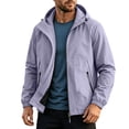 thumbnail image 2 of FEIIBMOYRIA Men's Outdoor Jackets Men Full Zipped Hooded Water Repellent Windbreaker Jackets Casual Solid Color Basic Comfy Coats for Daily Commute Outdoor Sports Wear, 2 of 7